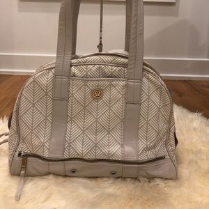 LuLuLemon Gym Tote Bag - White/Beige